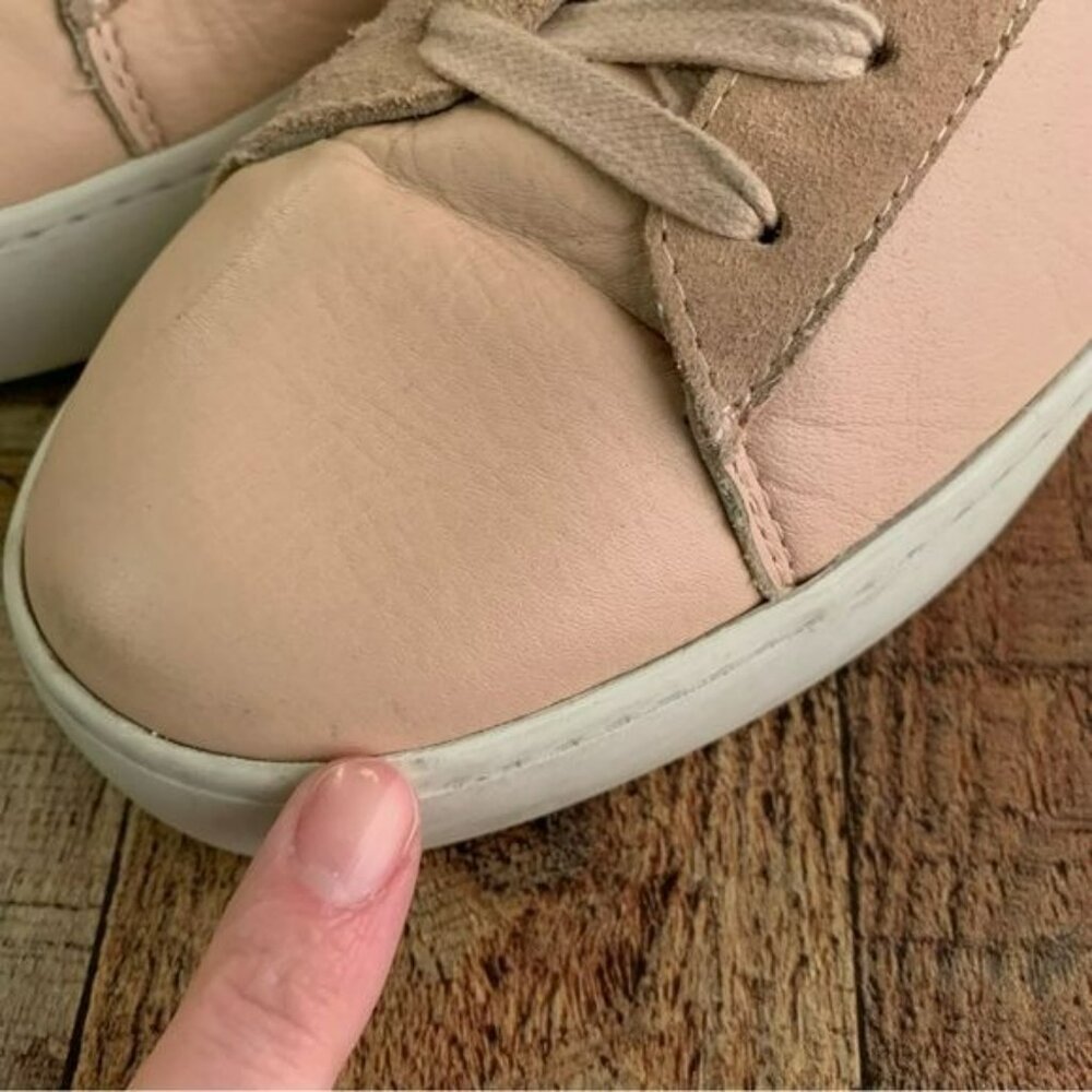 Freshly picked womens blush pink leather sneakers -9.5 - Picture 4 of 12